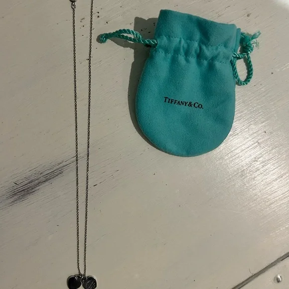 Tiffany & Co. Sterling Silver Double Heart Tag Pendant Necklace in Silver, Mini - Picture 6 of 6